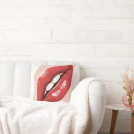 Perfectly Beautiful Lips on a Valentines Day  Kissen