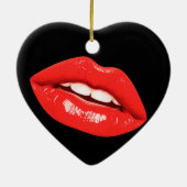 Perfectly Beautiful Lips on a Valentines Day Tree Keramik Ornament (Hinten)