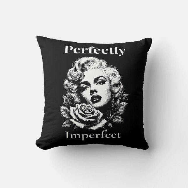 Perfectly Imperfect – Marilyn Noir Kissen (Vorderseite)