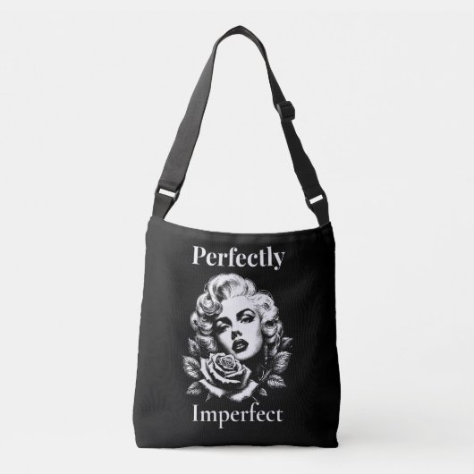 Perfectly Imperfect – Marilyn Noir Tragetaschen Mit Langen Trägern (Vorderseite)
