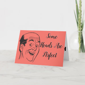  Perfekt 50. Geburtstag Retro Bald Man Head Coral  Karte