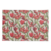 Perfekt Blasser Hintergrund mit roten Tulips Kissenbezug (Rückseite)