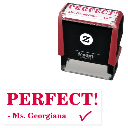 "PERFEKT!" Briefmarke für die Einstufung von Kauts Permastempel (Beispiel)