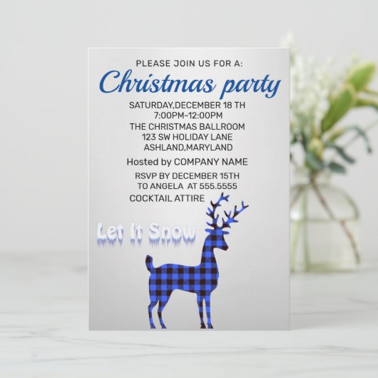 Perfekt, elegant, SilverBlue Shine Weihnachten Einladung (Stehend Vorderseite)