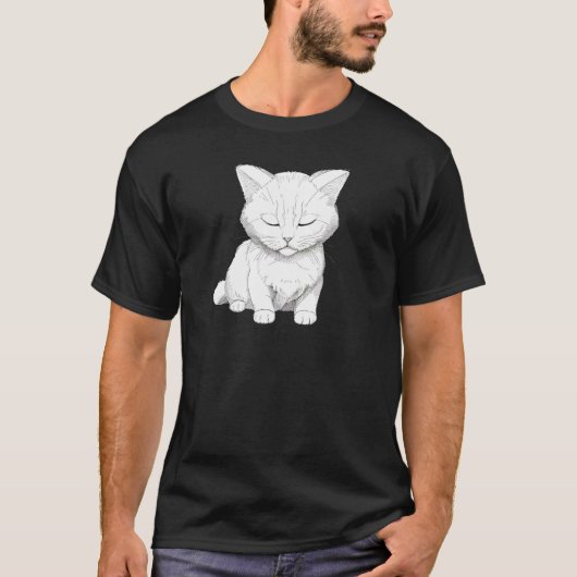 Perfekt Friedliche Katze - Relaxte Kitty Art TSQ T-Shirt (Vorderseite)