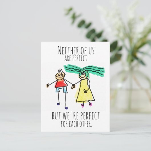 Perfekt für einander postkarte (Stehend Vorderseite)