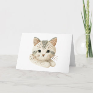 Perfekt für Katzenliebhaber Süße bestickte Decke Karte