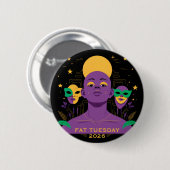 Perfekt für Mardi Gras 2026 Button (Vorne & Hinten)