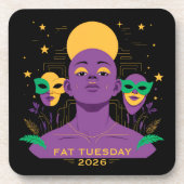 Perfekt für Mardi Gras 2026 Getränkeuntersetzer (Vorderseite)