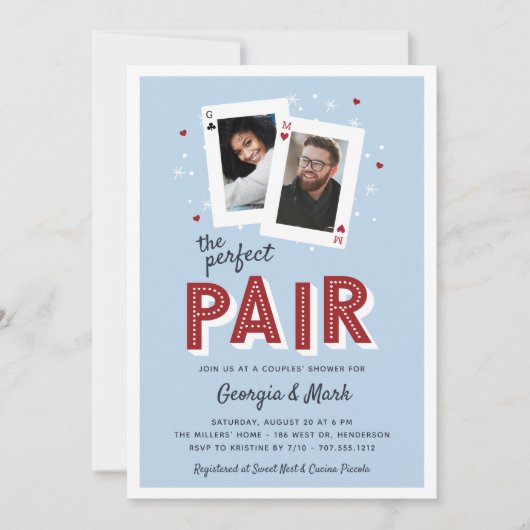 Perfekt für Paare Spielen Dusche Einladung (Vorderseite)