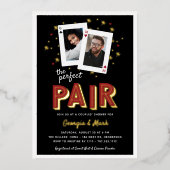 Perfekt für Paare Spielen Dusche Folieneinladung (Vorderseite)