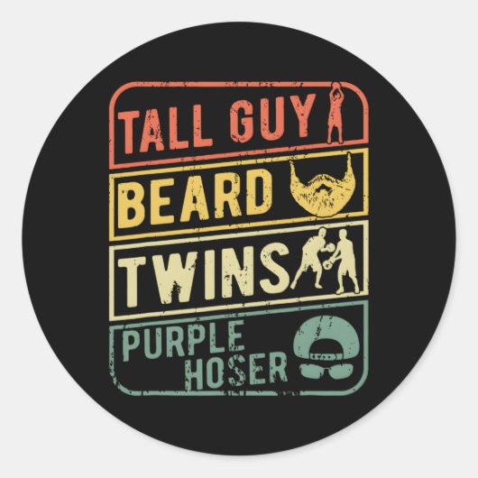 Perfekt für Typ-Tall Typ Bart Twins Lila Hoser Runder Aufkleber (Vorderseite)