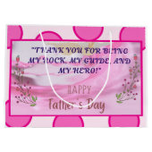 "perfekt für Vatertagsgeschenke." Geschenktasche Große Geschenktüte (Rückseite)