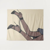 Perfekt gebunden - schlankes Mädchen in hohen Absä Wandteppich (Vorderseite (Horizontal))