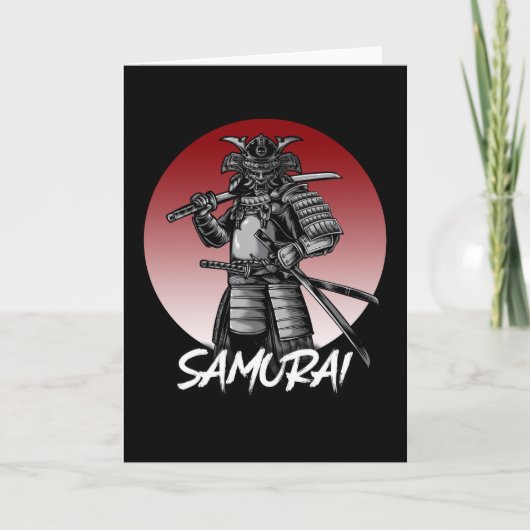 Perfekt geehrter Samurai Retro - Schwarz und Weiß Karte (Vorderseite)