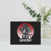 Perfekt geehrter Samurai Retro - Schwarz und Weiß Postkarte (Stehend Vorderseite)