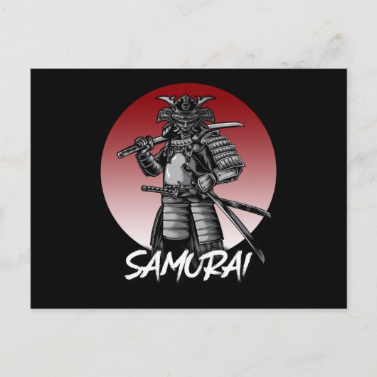 Perfekt geehrter Samurai Retro - Schwarz und Weiß Postkarte (Vorderseite)