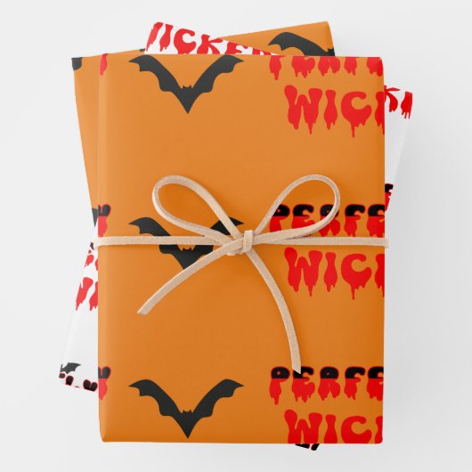 Perfekt geficktes Halloween Geschenkpapier Set (Beispiel)