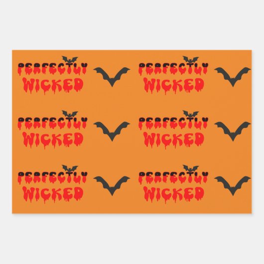 Perfekt geficktes Halloween Geschenkpapier Set (Vorderseite)