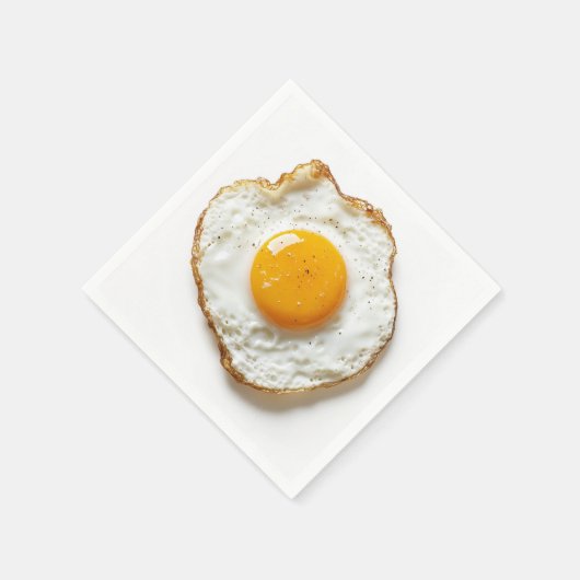 Perfekt gefriertes Ei mit knusprigen Kanten und Go Serviette (Ecke)