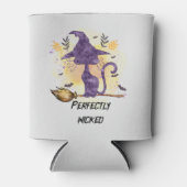 Perfekt gekickt - Schwarze Hexenkatze Dosenkühler (Vorderseite)