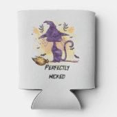 Perfekt gekickt - Schwarze Hexenkatze Dosenkühler (Rückseite)