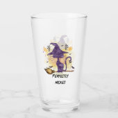 Perfekt gekickt - Schwarze Hexenkatze Glas (Rückseite)