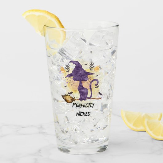 Perfekt gekickt - Schwarze Hexenkatze Glas (Vorderseite Ice)