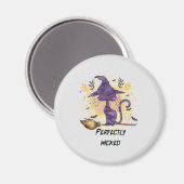 Perfekt gekickt - Schwarze Hexenkatze Magnet (Vorderseite/Rückseite)