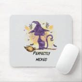 Perfekt gekickt - Schwarze Hexenkatze Mousepad (Mit Mouse)