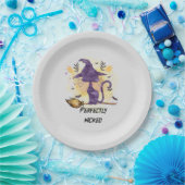Perfekt gekickt - Schwarze Hexenkatze Pappteller (Party)