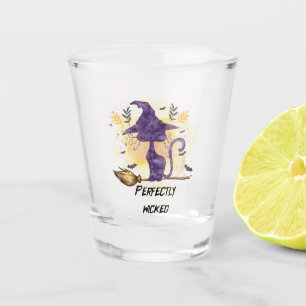 Perfekt gekickt - Schwarze Hexenkatze Schnapsglas