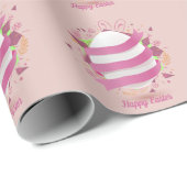 Perfekt glückliche Ostern, rosa Eier Geschenkpapier (Rolleneckpunkt)