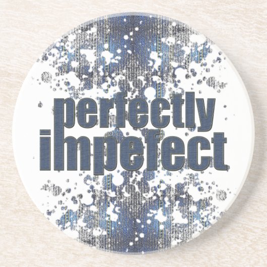 PERFEKT | Grunge denim | Textbezogen Getränkeuntersetzer (Vorne)