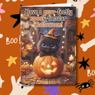 Perfekt gruseliges Halloween   Malvorlage Karte