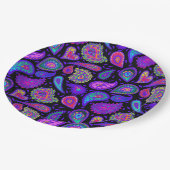 Perfekt Hübsches Lila Paisley Pappteller (Schrägansicht)