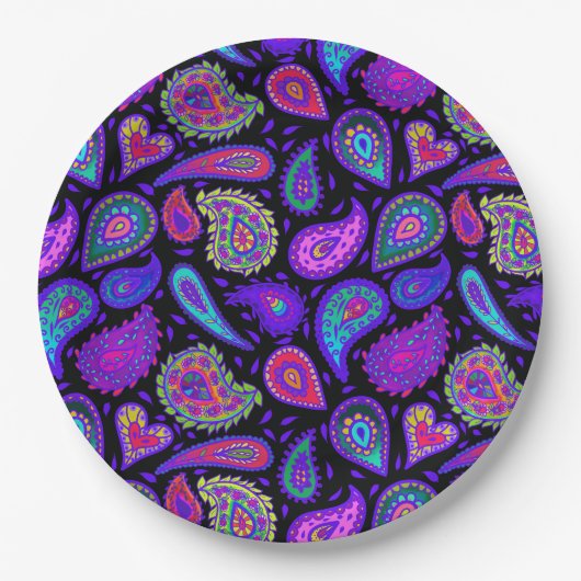 Perfekt Hübsches Lila Paisley Pappteller (Vorderseite)
