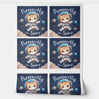 Perfekt im Weltraum Kawaii Astronaut Katze Galaxy Tapete