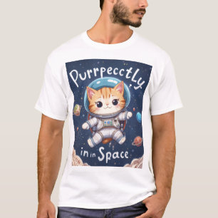Perfekt im Weltraumkatze-T - Shirt Kawaii Astronau