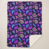Perfekt Lila Paisley Hübsch Sherpadecke (Vorderseite)
