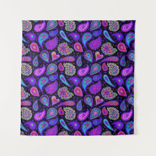 Perfekt Lila Paisley Hübsch Wandteppich (Vorderseite)