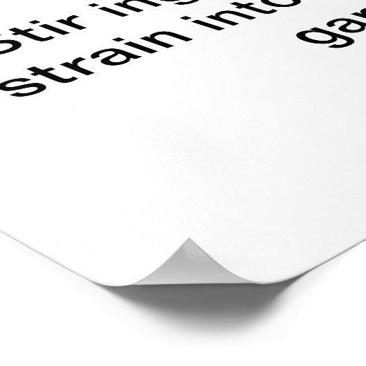 Perfekt Martini Cocktail Rezept Art "18 x 24" Poster (Ecke)