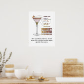 Perfekt Martini Cocktail Rezept Art "18 x 24" Poster (Küche)