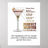 Perfekt Martini Cocktail Rezept Art "18 x 24" Poster (Vorne)