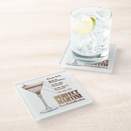 Perfekt Martini Cocktail Rezept: Glasuntersetzer (Schrägansicht)