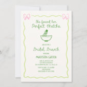 Perfekt Matcha Hand Drawn Bridal Brunch Einladung (Vorderseite)