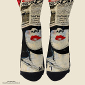 Perfekt Nahtlose Vintage Zeitungsgesicht Socken