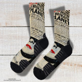 Perfekt Nahtlose Vintage Zeitungsgesicht Socken