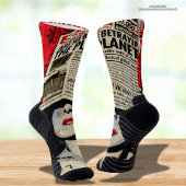 Perfekt Nahtlose Vintage Zeitungsgesicht Socken