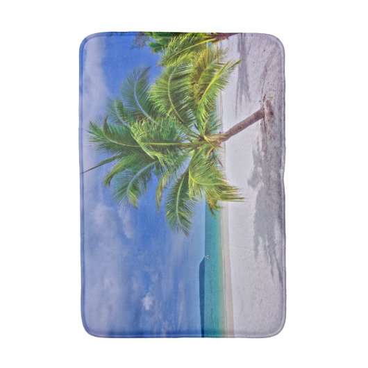 Perfekt Palm Tree Tropical Island Beach Badematte (Vorderseite Vertikal)